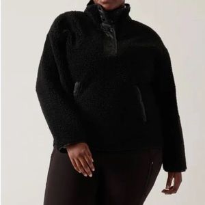 Athleta Women Cozy Sherpa Snap Sweatshirt